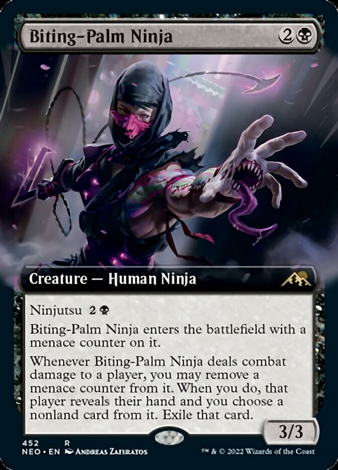 Biting-Palm Ninja (Extended Art) [Kamigawa: Neon Dynasty] | Boutique FDB TCG