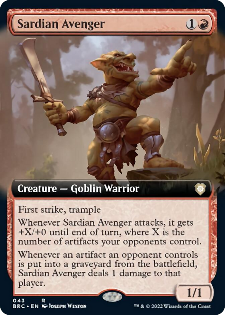 Sardian Avenger (Extended Art) [The Brothers' War Commander] | Boutique FDB TCG