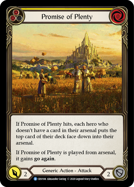 Promise of Plenty (Yellow) [CRU184] (Crucible of War)  1st Edition Normal | Boutique FDB TCG