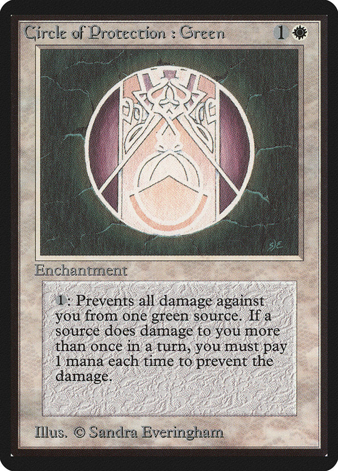 Circle of Protection: Green [Beta Edition] | Boutique FDB TCG