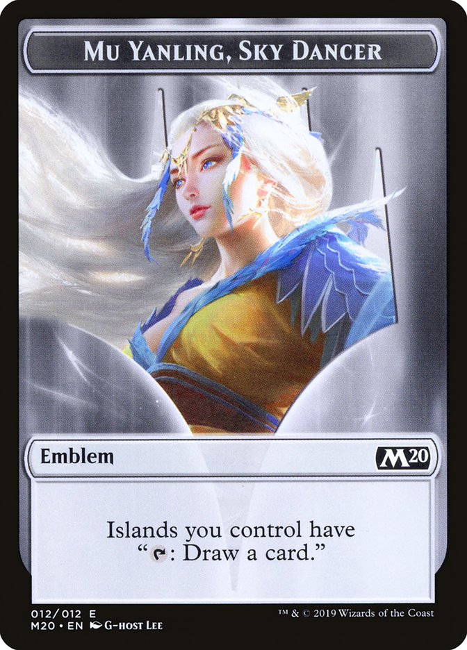 Mu Yanling, Sky Dancer Emblem [Core Set 2020 Tokens] | Boutique FDB TCG