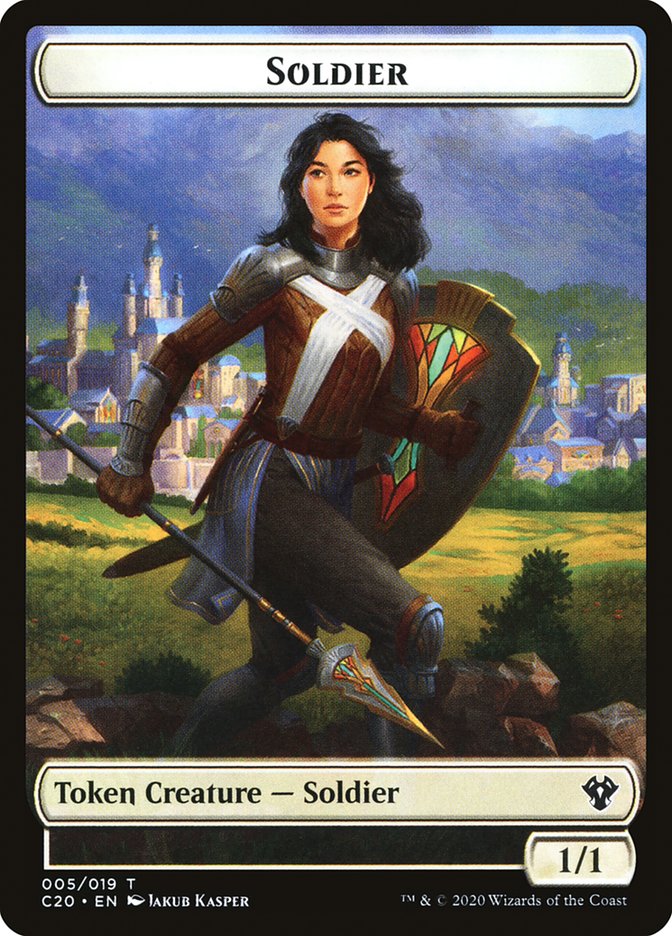 Human Soldier (005) // Drake Double-Sided Token [Commander 2020 Tokens] | Boutique FDB TCG