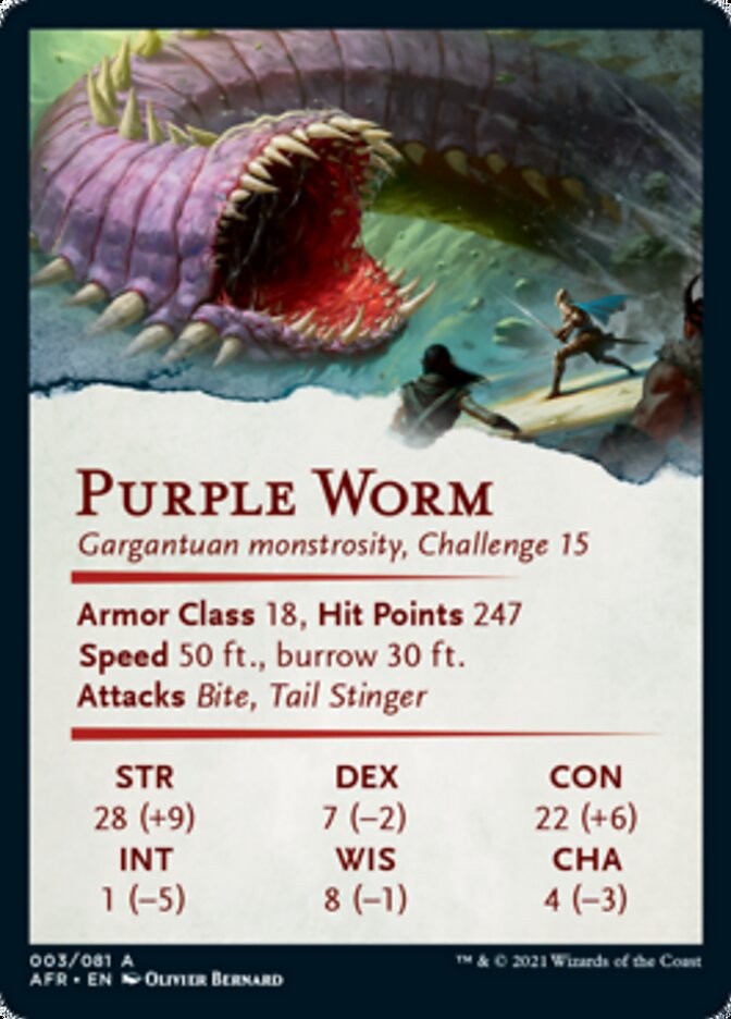 Purple Worm Art Card [Dungeons & Dragons: Adventures in the Forgotten Realms Art Series] | Boutique FDB TCG