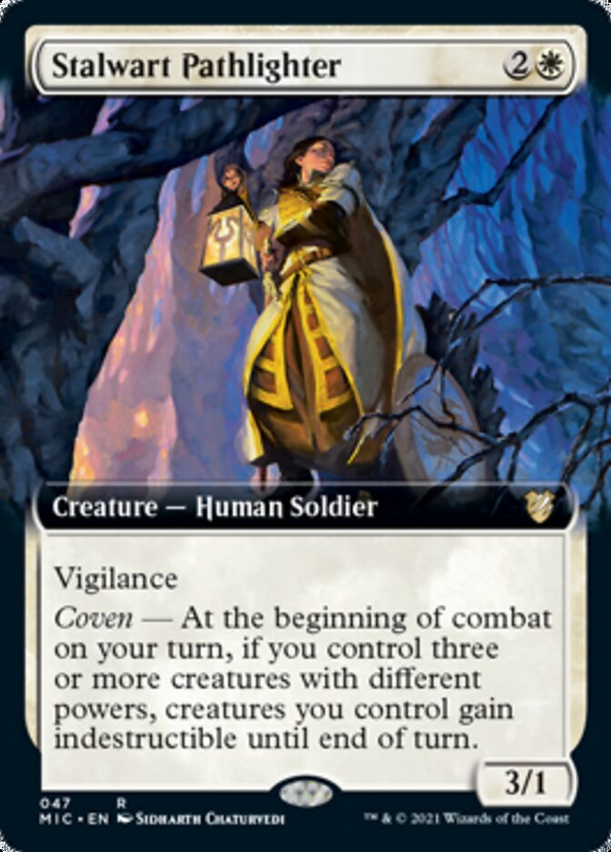 Stalwart Pathlighter (Extended Art) [Innistrad: Midnight Hunt Commander] | Boutique FDB TCG