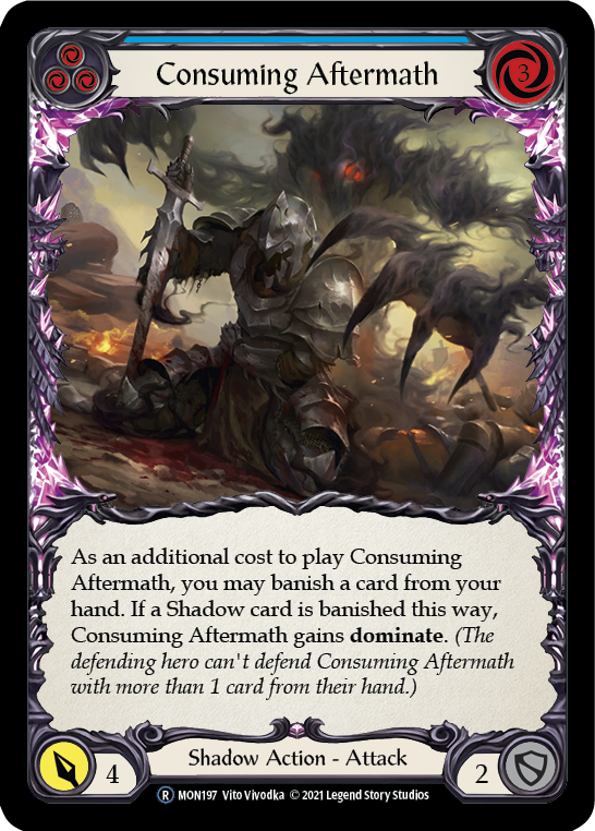 Consuming Aftermath (Blue) [U-MON197-RF] (Monarch Unlimited)  Unlimited Rainbow Foil | Boutique FDB TCG