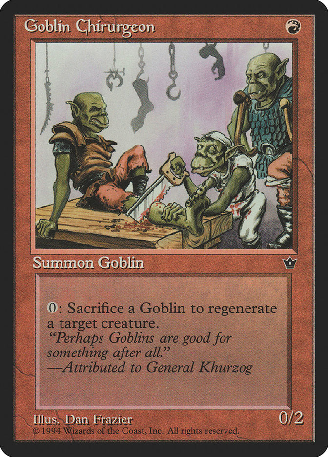 Goblin Chirurgeon (Dan Frazier) [Fallen Empires] | Boutique FDB TCG