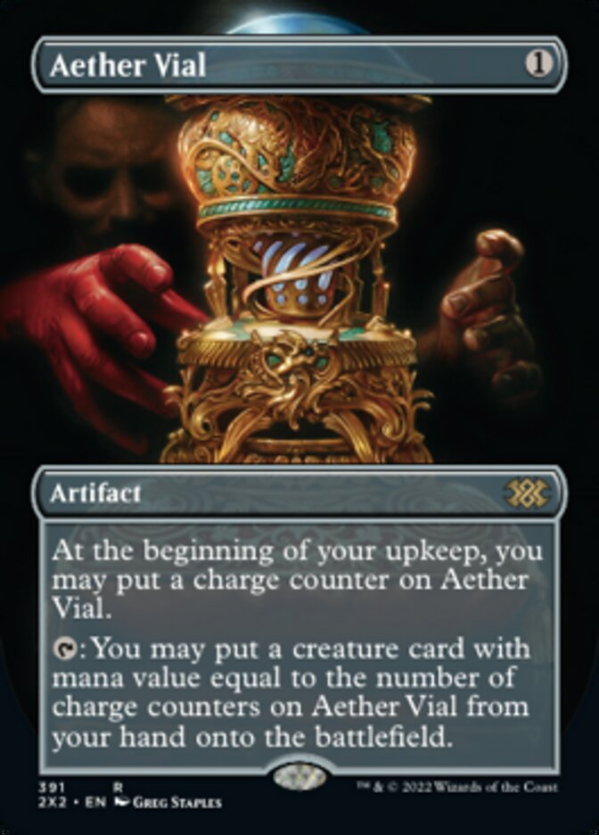 Aether Vial (Borderless Alternate Art) [Double Masters 2022] | Boutique FDB TCG