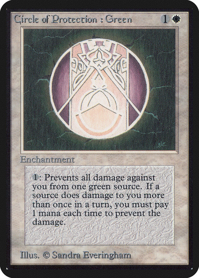 Circle of Protection: Green [Alpha Edition] | Boutique FDB TCG