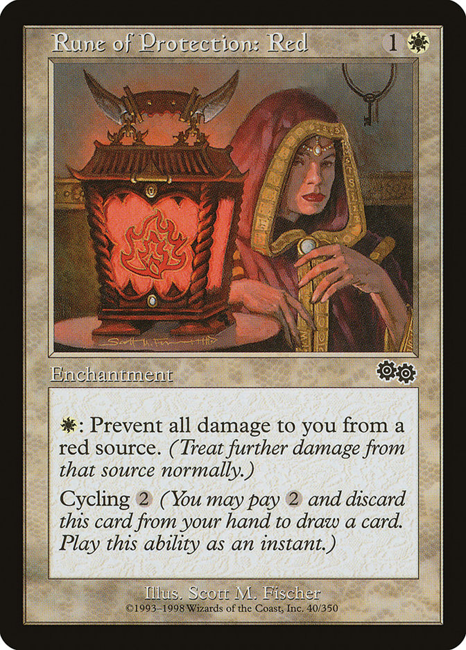 Rune of Protection: Red [Urza's Saga] | Boutique FDB TCG