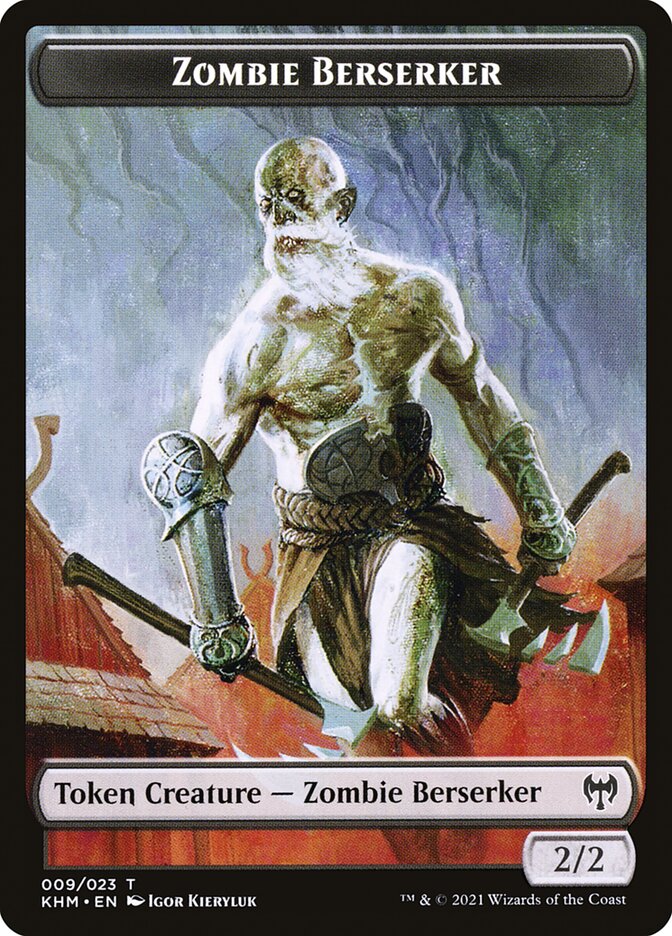 Elf Warrior // Zombie Berserker Double-Sided Token [Kaldheim Tokens] | Boutique FDB TCG