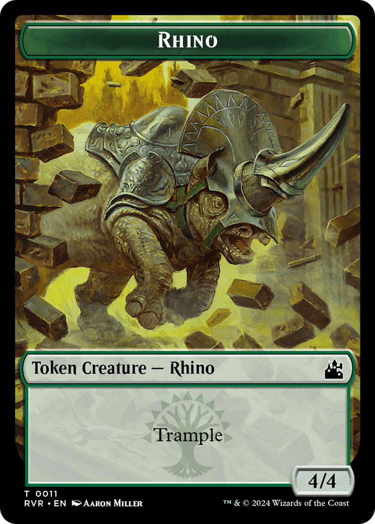 Bird // Rhino Double-Sided Token [Ravnica Remastered Tokens] | Boutique FDB TCG