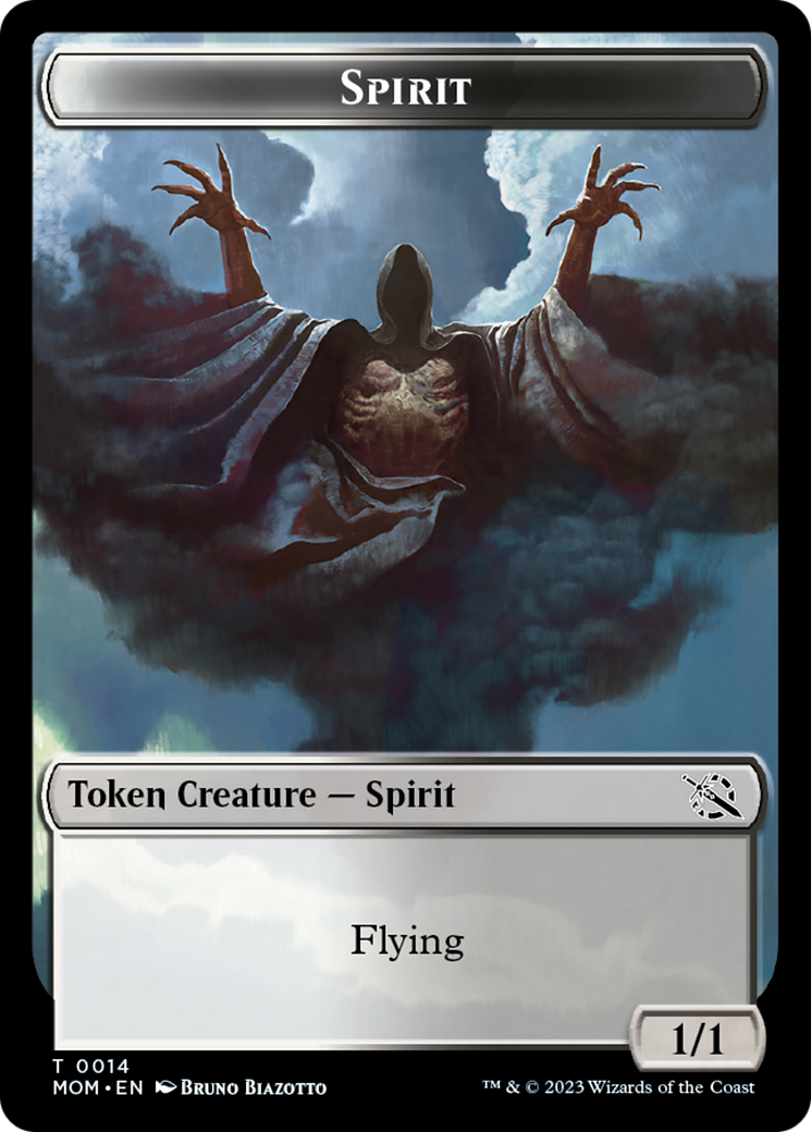 Knight (7) // Spirit (14) Double-Sided Token [March of the Machine Commander Tokens] | Boutique FDB TCG
