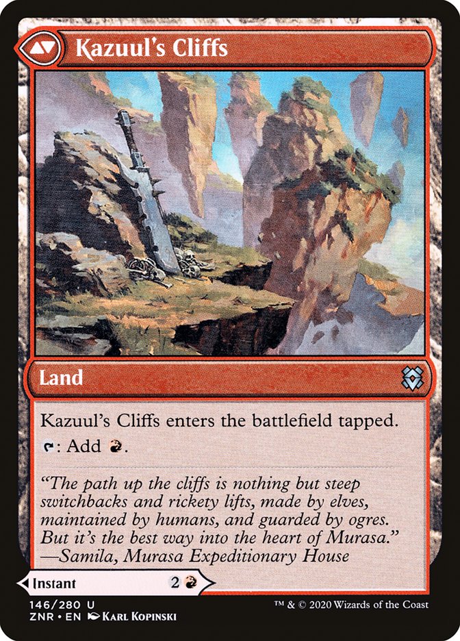 Kazuul's Fury // Kazuul's Cliffs [Zendikar Rising] | Boutique FDB TCG