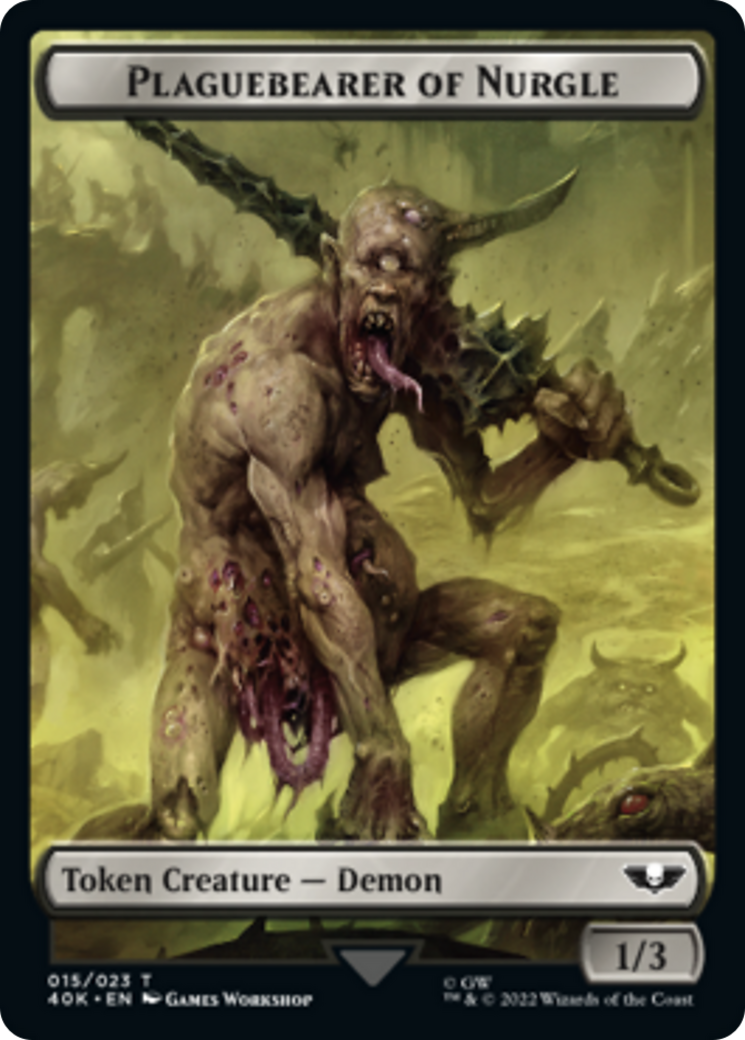 Spawn // Plaguebearer of Nurgle Double-Sided (Surge Foil) [Warhammer 40,000 Tokens] | Boutique FDB TCG