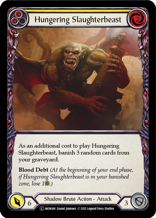 Hungering Slaughterbeast (Yellow) [U-MON148] (Monarch Unlimited)  Unlimited Normal | Boutique FDB TCG