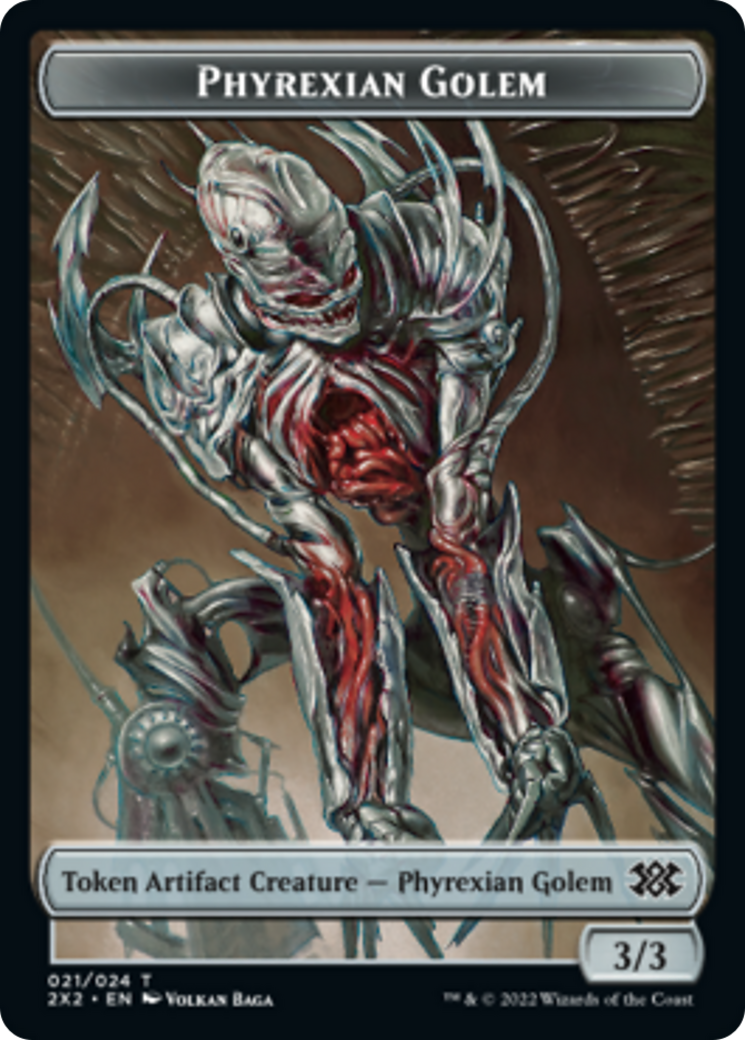 Bear // Phyrexian Golem Double-Sided Token [Double Masters 2022 Tokens] | Boutique FDB TCG