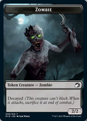 Zombie (005) // Wrenn and Seven Emblem Double-Sided Token [Innistrad: Midnight Hunt Tokens] | Boutique FDB TCG