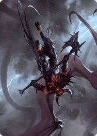 Burning-Rune Demon Art Card [Kaldheim Art Series] | Boutique FDB TCG