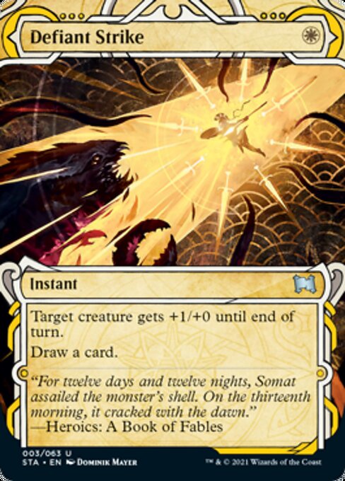 Defiant Strike (Foil Etched) [Strixhaven: School of Mages Mystical Archive] | Boutique FDB TCG