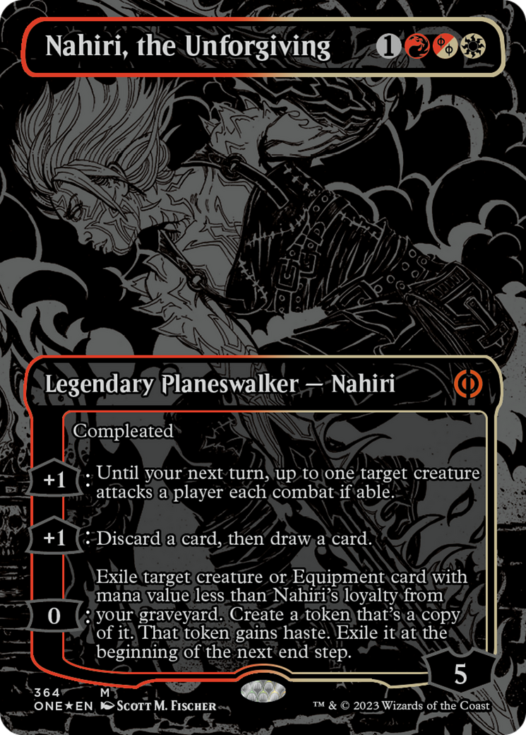 Nahiri, the Unforgiving (Oil Slick Raised Foil) [Phyrexia: All Will Be One] | Boutique FDB TCG