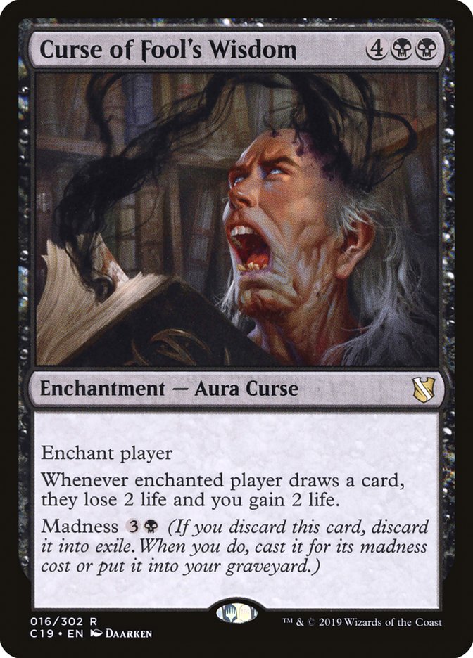 Curse of Fool's Wisdom [Commander 2019] | Boutique FDB TCG