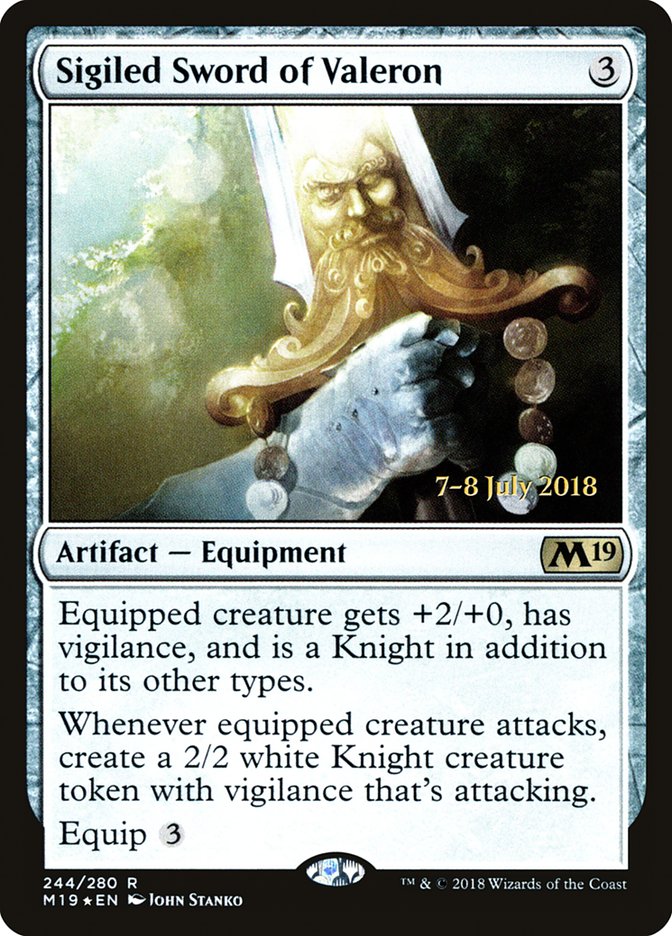 Sigiled Sword of Valeron [Core Set 2019 Prerelease Promos] | Boutique FDB TCG