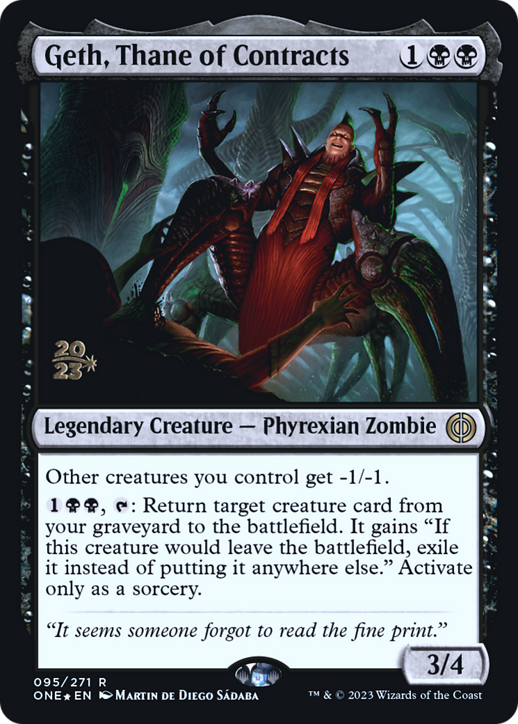 Geth, Thane of Contracts [Phyrexia: All Will Be One Prerelease Promos] | Boutique FDB TCG