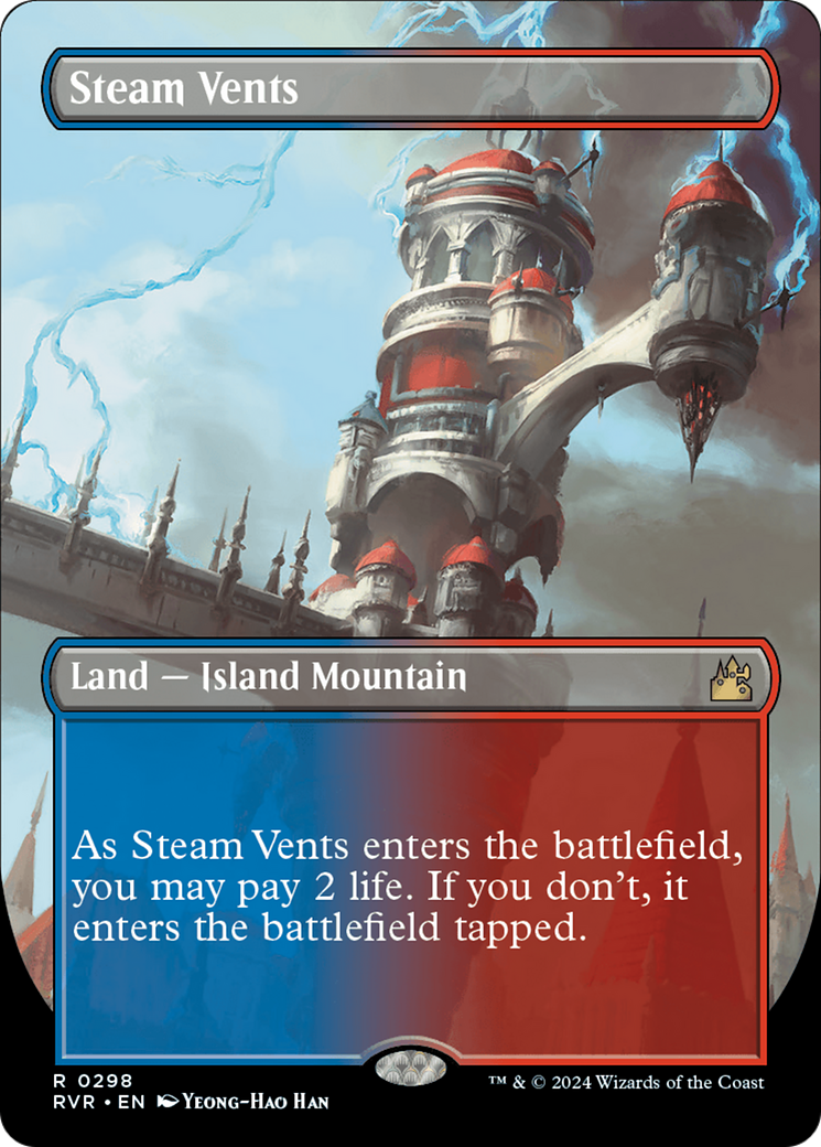 Steam Vents (Borderless) [Ravnica Remastered] | Boutique FDB TCG