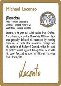1996 Michael Loconto Biography Card [World Championship Decks] | Boutique FDB TCG