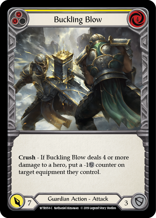 Buckling Blow (Yellow) [WTR058-C] (Welcome to Rathe)  Alpha Print Normal | Boutique FDB TCG