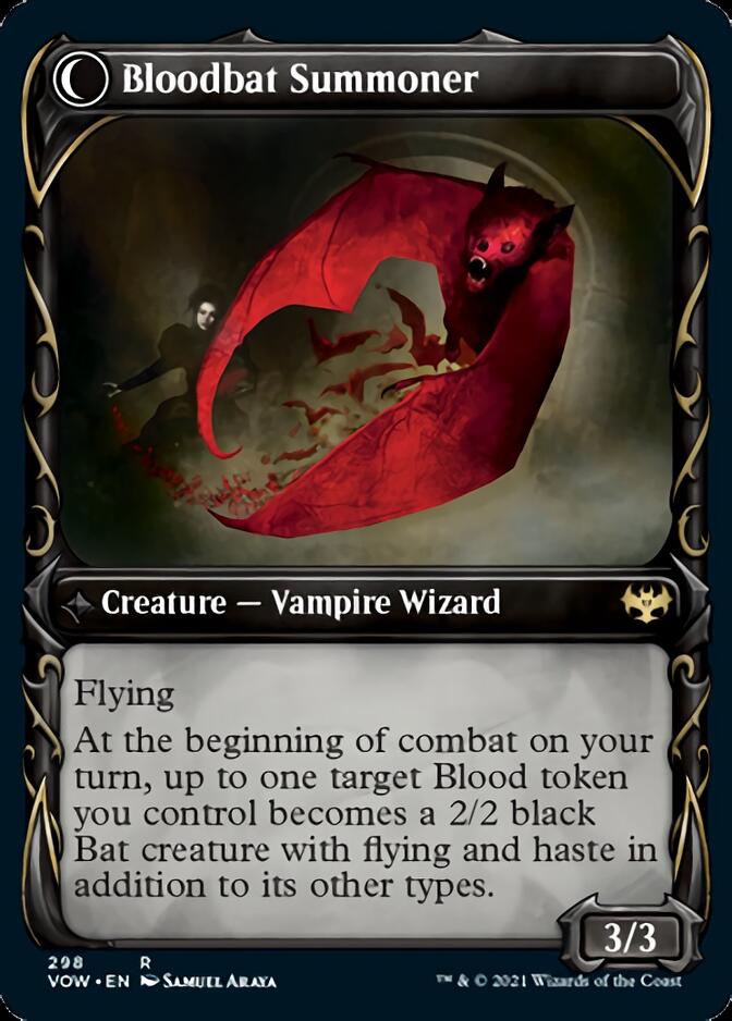 Voldaren Bloodcaster // Bloodbat Summoner (Showcase Fang Frame) [Innistrad: Crimson Vow] | Boutique FDB TCG