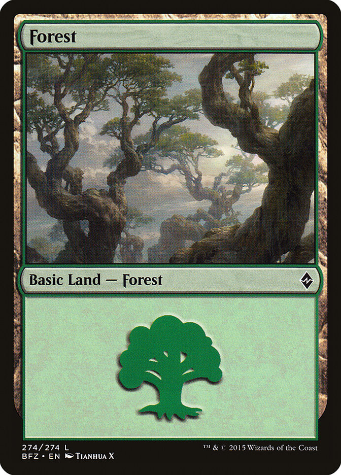 Forest (274a) [Battle for Zendikar] | Boutique FDB TCG