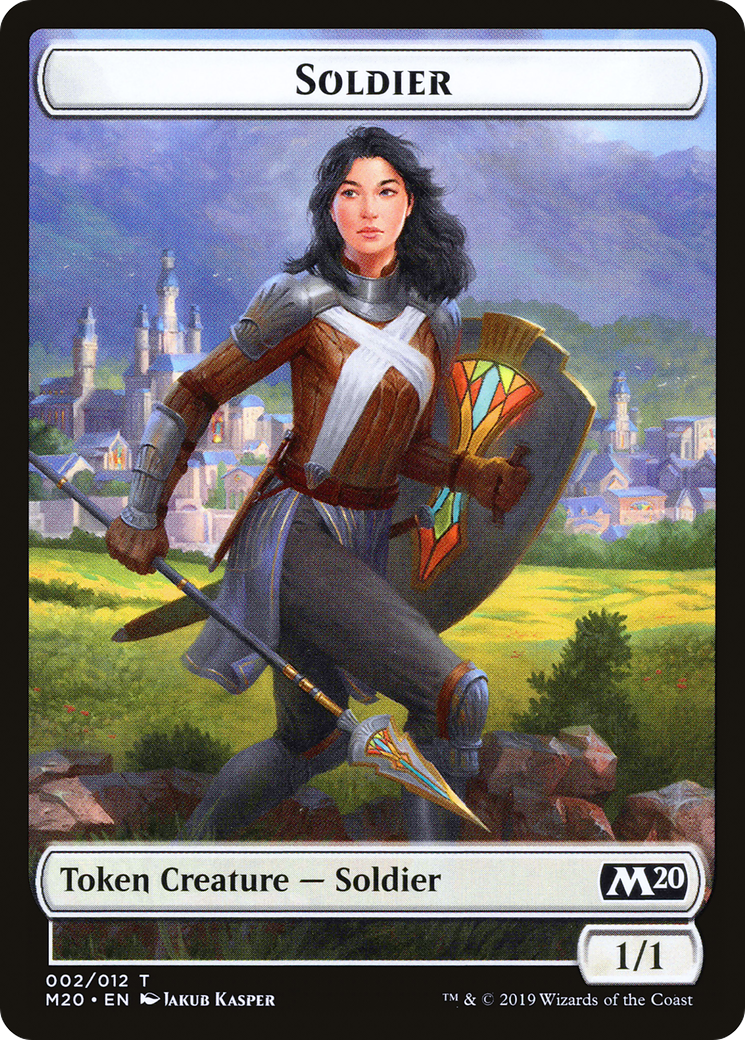 Soldier // Dinosaur Double-Sided Token [Game Night 2019 Tokens] | Boutique FDB TCG