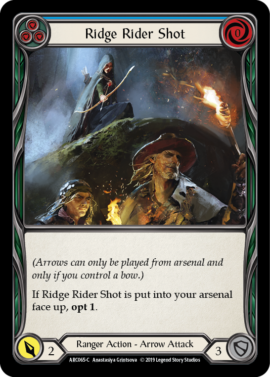 Ridge Rider Shot (Blue) [ARC065-C] (Arcane Rising)  1st Edition Rainbow Foil | Boutique FDB TCG