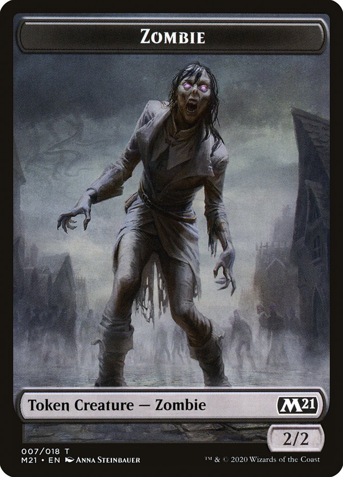 Treasure // Zombie Double-Sided Token [Core Set 2021 Tokens] | Boutique FDB TCG