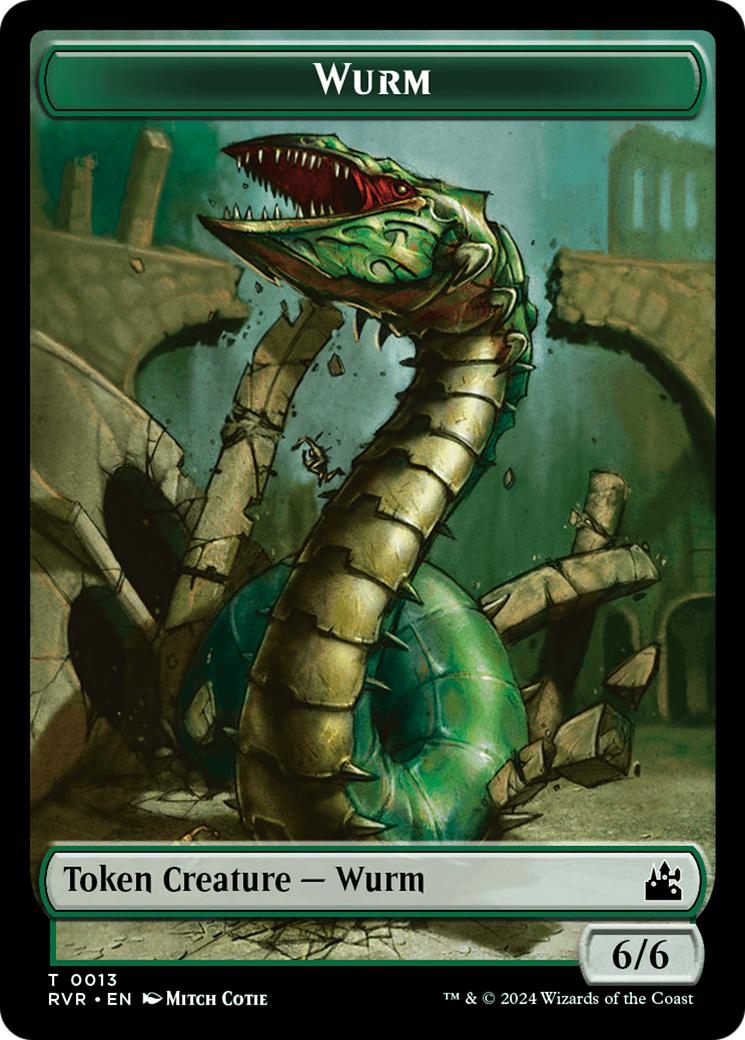 Elf Knight // Wurm Double-Sided Token [Ravnica Remastered Tokens] | Boutique FDB TCG