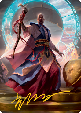 Teferi, Who Slows the Sunset Art Card (Gold-Stamped Signature) [Innistrad: Midnight Hunt Art Series] | Boutique FDB TCG