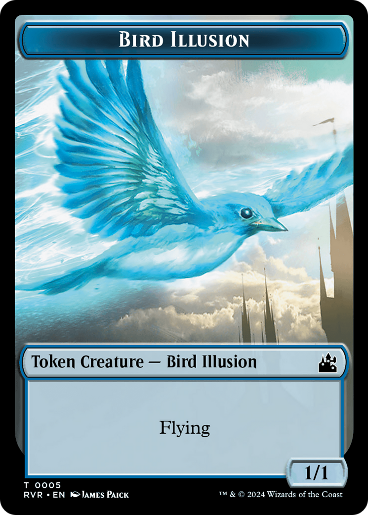 Elf Knight // Bird Illusion Double-Sided Token [Ravnica Remastered Tokens] | Boutique FDB TCG