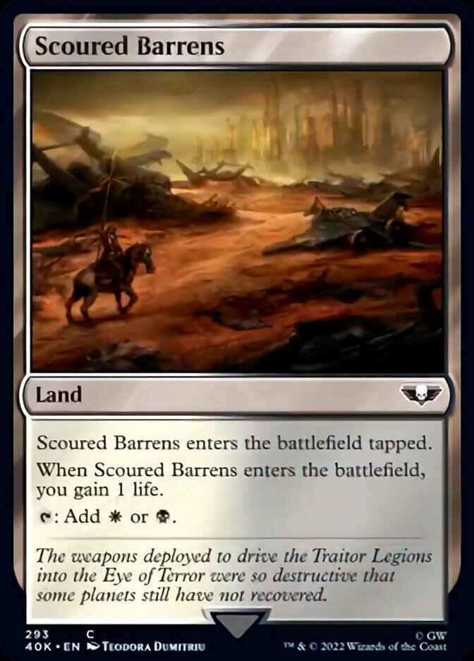 Scoured Barrens (Surge Foil) [Warhammer 40,000] | Boutique FDB TCG