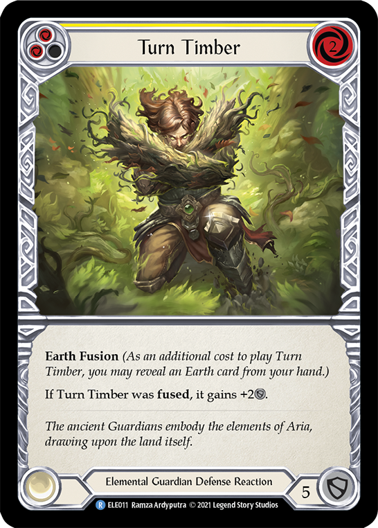 Turn Timber (Yellow) [ELE011] (Tales of Aria)  1st Edition Rainbow Foil | Boutique FDB TCG