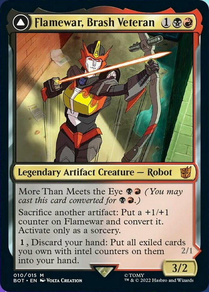 Flamewar, Brash Veteran // Flamewar, Streetwise Operative [Transformers] | Boutique FDB TCG