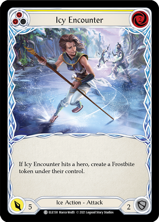 Icy Encounter (Yellow) [ELE158] (Tales of Aria)  1st Edition Rainbow Foil | Boutique FDB TCG