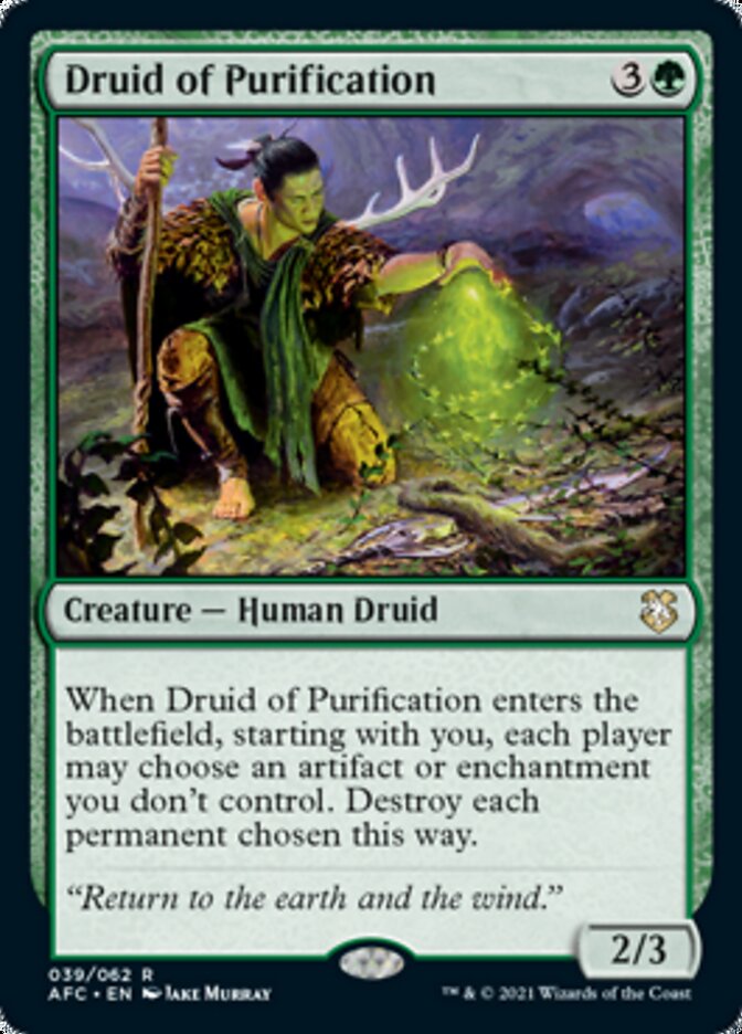 Druid of Purification [Dungeons & Dragons: Adventures in the Forgotten Realms Commander] | Boutique FDB TCG