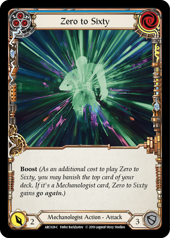 Zero to Sixty (Blue) [ARC028-C] (Arcane Rising)  1st Edition Normal | Boutique FDB TCG