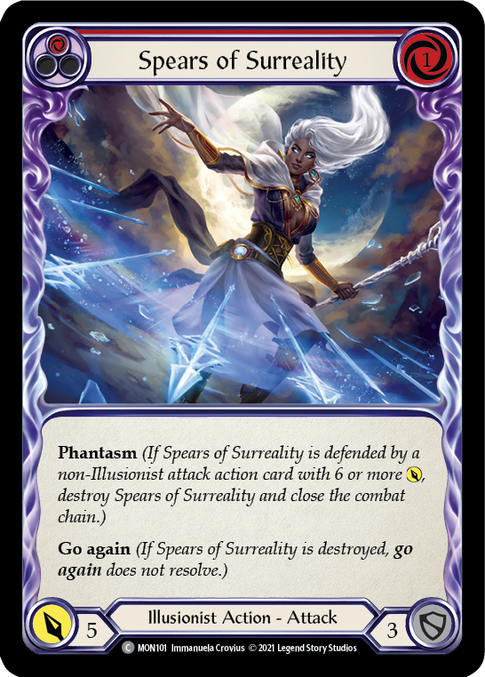 Spears of Surreality (Red) [MON101-RF] (Monarch)  1st Edition Rainbow Foil | Boutique FDB TCG