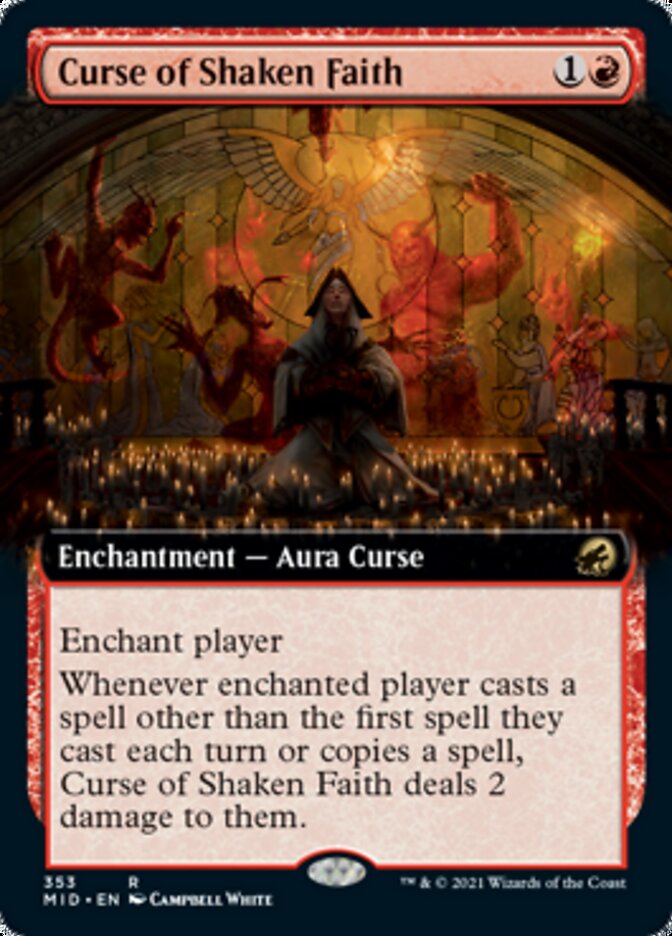 Curse of Shaken Faith (Extended Art) [Innistrad: Midnight Hunt] | Boutique FDB TCG