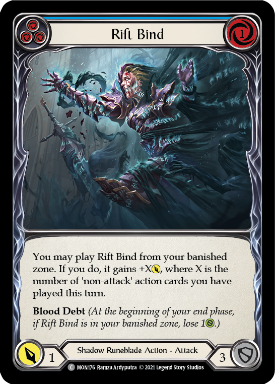 Rift Bind (Blue) [MON176] (Monarch)  1st Edition Normal | Boutique FDB TCG