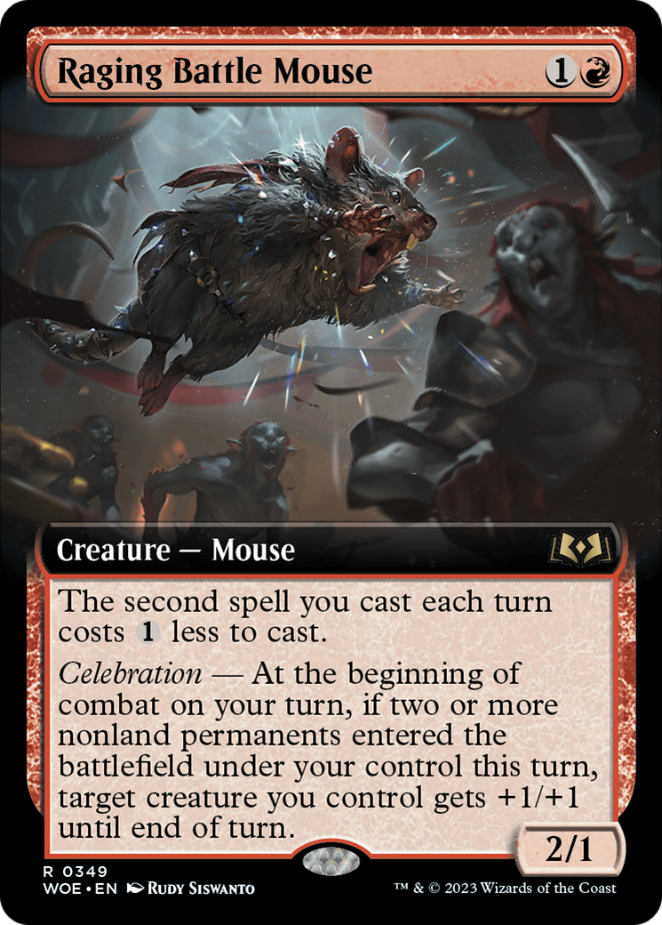 Raging Battle Mouse (Extended Art) [Wilds of Eldraine] | Boutique FDB TCG