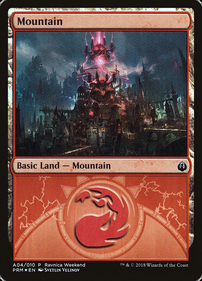 Mountain (A04) [Ravnica Allegiance Ravnica Weekend] | Boutique FDB TCG