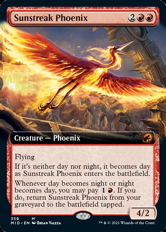 Sunstreak Phoenix (Extended Art) [Innistrad: Midnight Hunt] | Boutique FDB TCG